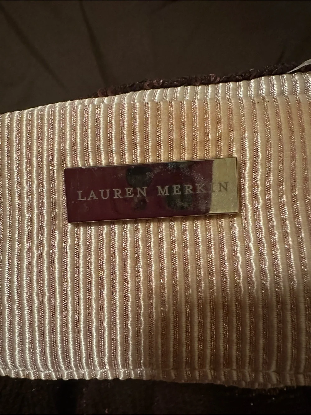 Lauren Merkin Brown Sequin Clutch Bag